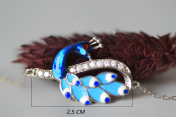 Italyan Tasarım Mavi Tavus Kuşu 925 Ayar Gümüş Bileklik